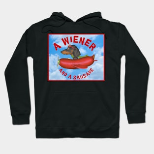 Cute Funny Dachshund Wiener Dog in Sausage Plane Hoodie